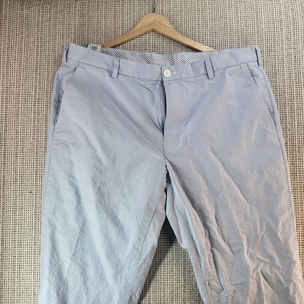 Brooks Brothers Clark Fit Pants Mens 38x30 Light Blue Cotton Chino Flat Front